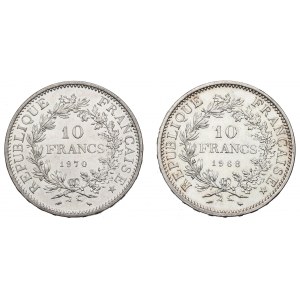 Francja, Zestaw 10 franków 1968-70