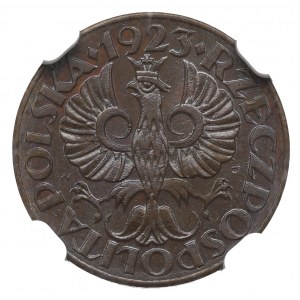 II Republic of Poland, 1 groschen 1923 - NGC MS66 BN