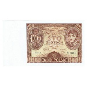 II RP, 100 złotych 1932 AU. - dodatkowy znak wodny X