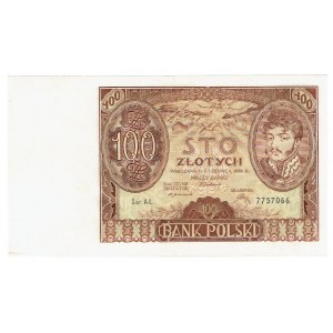 II RP, 100 zl. 1932 AŁ. - dodatečný vodoznak X