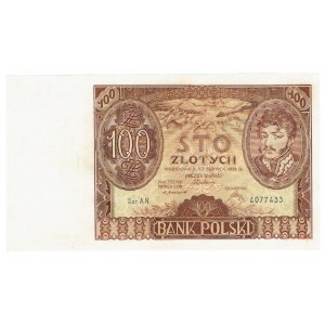 II RP, 100 Zloty 1932 AN. - zusätzliche Zeilen am Rand