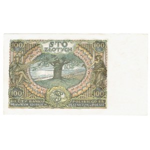 II RP, 100 złotych 1932 AŁ. - dodatkowe kreski na marginesie