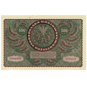 II RP, 500 polnische Mark 1919 II Serie AM