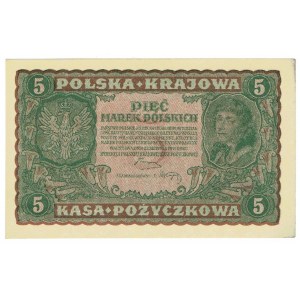 II RP, 5 polnische Mark 1919 2. Serie DS