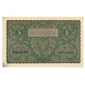 II RP, 5 polských marek 1919 2. série DS