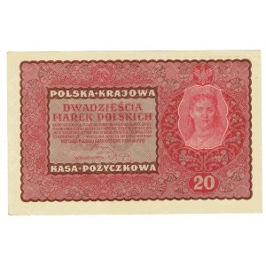 II RP, 20 poľských mariek 1919 II SERJA EO