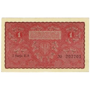 II RP, 1 poľská marka 1919 1. séria EA
