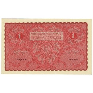 II RP, 1 poľská marka 1919 1. séria AM