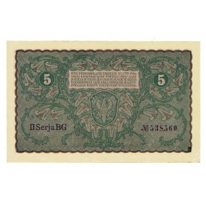 II RP, 5 polských marek 1919 II Serja BG