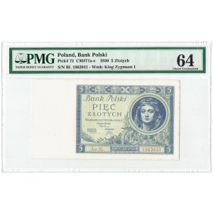 II RP, 5 Zloty 1930 BL PMG 64