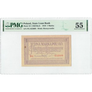 II RP, 1 marka polska 1919 PG - PMG 55