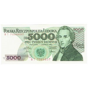 PRL, 5000 złotych 1986 - seria BT
