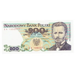 PRL, 200 złotych 1986 EA