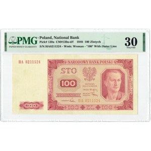 PRL, 100 Zloty 1948 HA - PMG 30