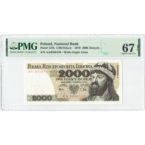PRL, 2000 złotych 1979 AA PMG 67 EPQ