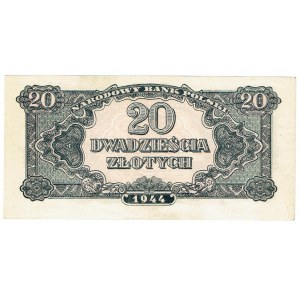 People's Republic of Poland, 20 gold 1944 , ...owe.... Ai