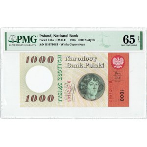 PRL, 1000 złotych 1965 B - PMG 65 EPQ