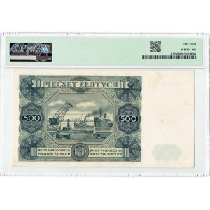 PRL, 500 Zloty 1947 U - PMG 58