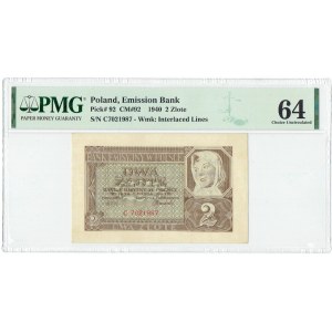 GG, 2 złote 1940 C PMG 64