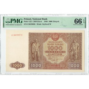 PRL, 1000 złotych 1946 PMG 66 EPQ