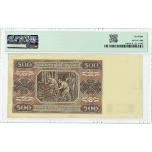 PRL, 500 Zloty 1948 AF - PMG 58