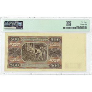 PRL, 500 złotych 1948 AF - PMG 58