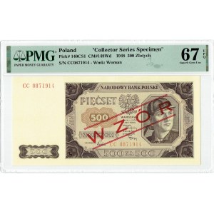 PRL, 500 Zloty 1948 CC - PMG 67 EPQ MODELL