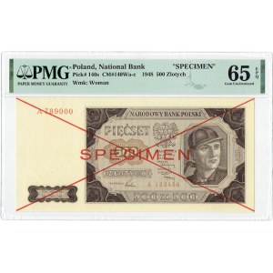PRL, 500 złotych 1948 - Specimen PMG 65 EPQ