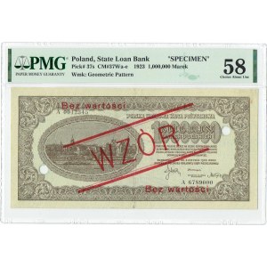 II RP, 1 Million polnische Mark 1923 A - MODELL PMG 58