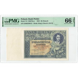 II RP, 20 Zloty 1931 DH - PMG 66 EPQ