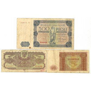 Volksrepublik Polen, 5-500 Zloty Satz 1944-47