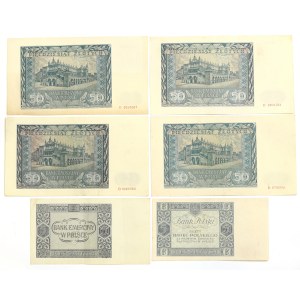 GG i II RP, Zestaw 5-50 złotych 1930-41