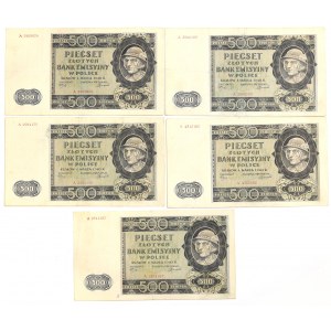 GG, zestaw 500 złotych 1940