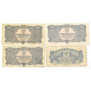 People's Republic of Poland, Set of 10-20 Gold 1944
