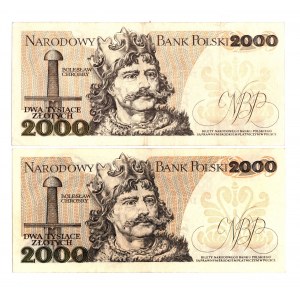 PRL, 2000 złotych 1979 Zestaw 2 egzemplarze C i S