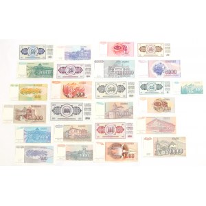 Jugoslávie, sada bankovek