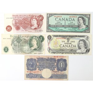 Wielka Brytania i Kanada, Zestaw banknotów