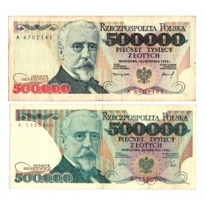 Third Republic, 500,000 zloty - Set of 2 pieces 1990 and 1993