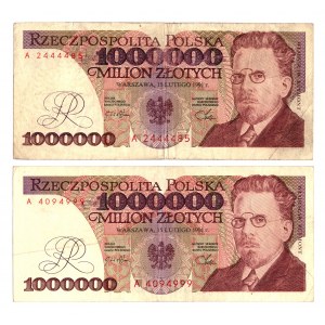 Dritte Republik, 1 Million Zloty 1991 - Satz von 2 Exemplaren
