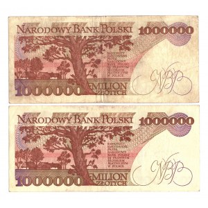 III RP, 1 mln złotych 1991 - zestaw 2 egzemplarze