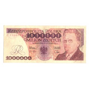 III RP, 1 mln złotych 1991 C - nie wyłapane fałszerstwo