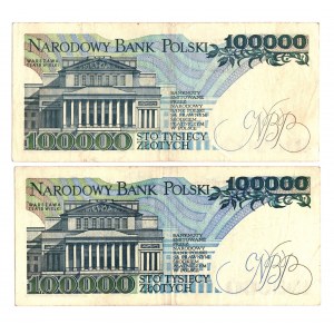 100.000 złotych 1990 - Zestaw serie AC, AT