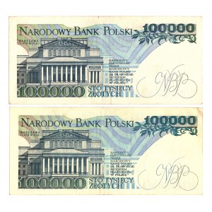 100,000 zloty 1990 - Set series AN, AY