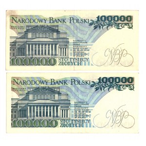 100,000 zloty 1990 - N and F series set