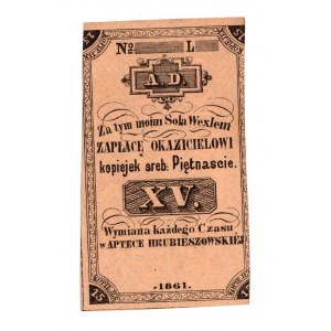 Hrubieszovská lékárna, 15 kop stříbra 1861