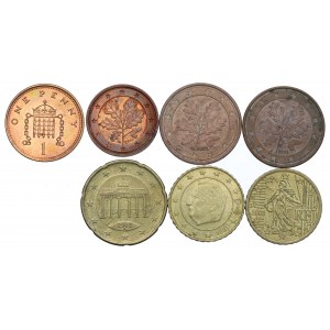 Satz Cent-Münzen