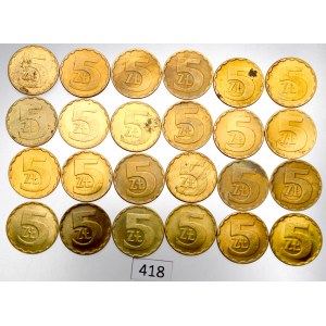 PRL, sada 5 zlatých 1982-87 (24 výtisků)