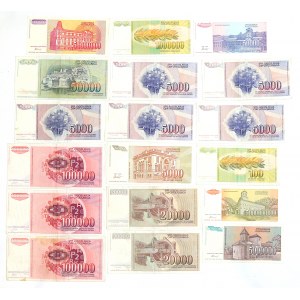 Jugoslawien, Banknotensatz