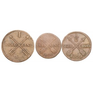 Sweden, Lot of 1/2-1 skilling