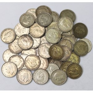 Spojené kráľovstvo, zbierka zaujímavých strieborných mincí (310g)